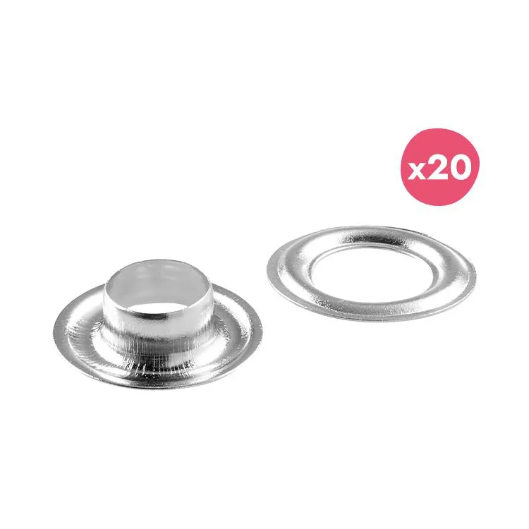Oeillets 5mm 'Argent' (20pcs) 