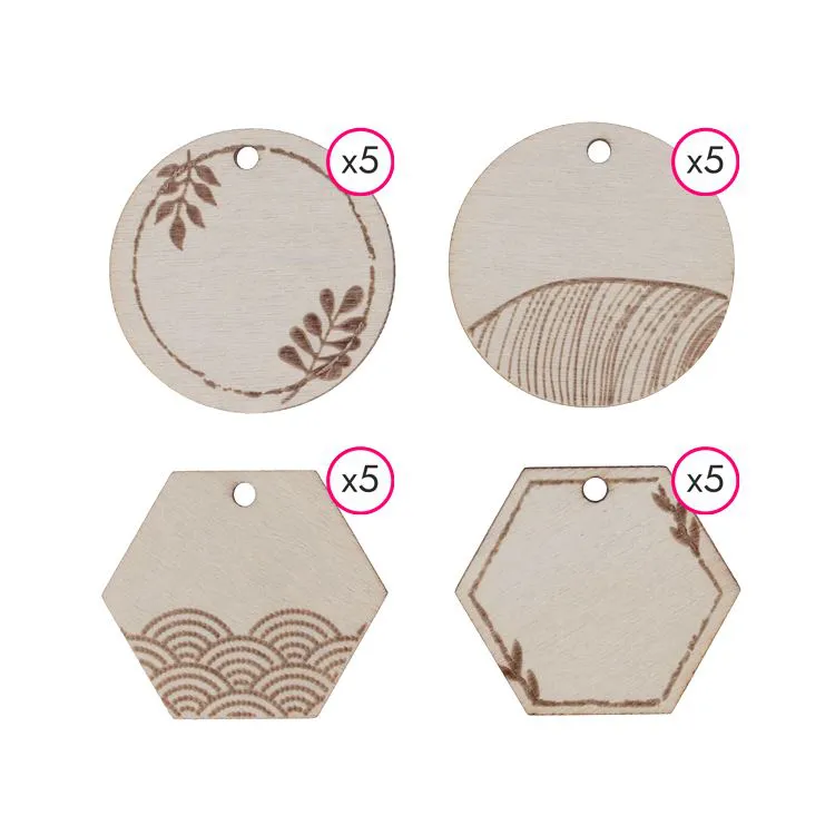 Etiquettes en bois ronds (20pcs)