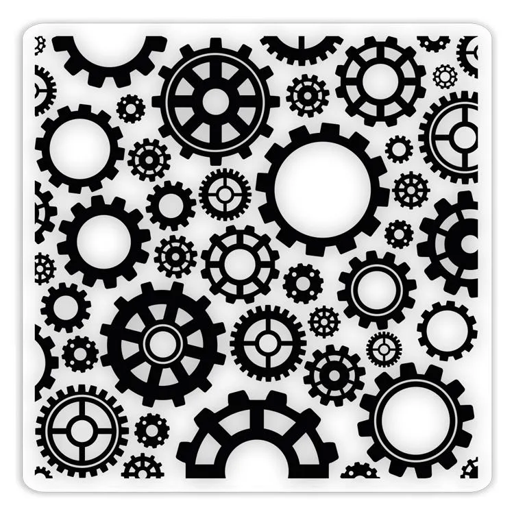 Classeur de gaufrage 'Engrenages' (15x15cm)