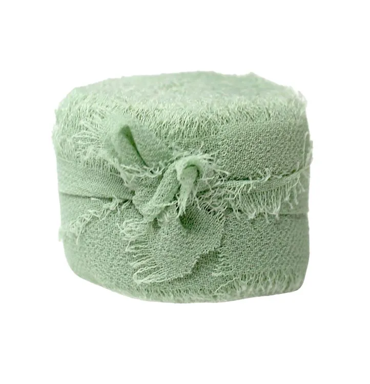 Ruban en chiffon 'Vert de gris' (2.5cmx4.57m) 