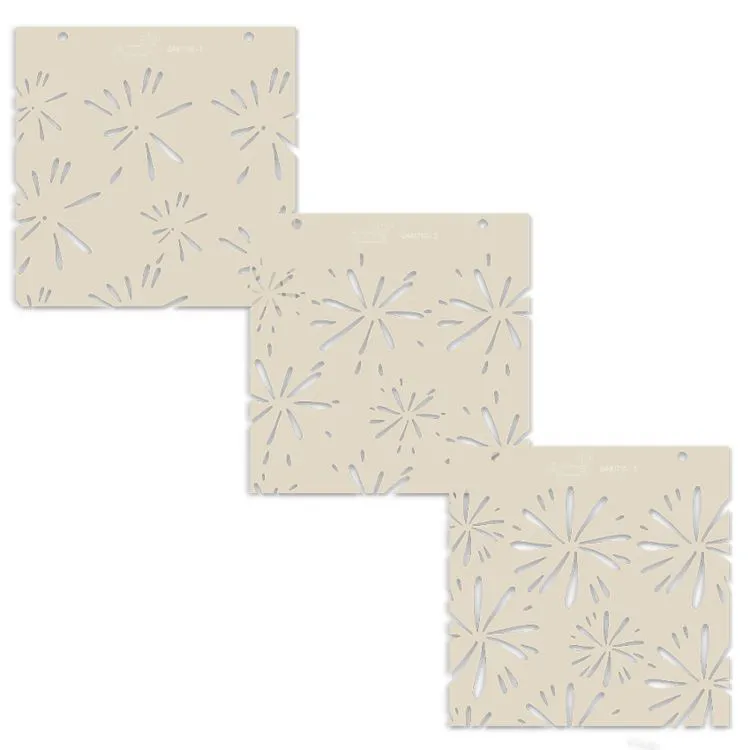 Trio de gabarits cascade 'Artifices' (15x15-Perfo)