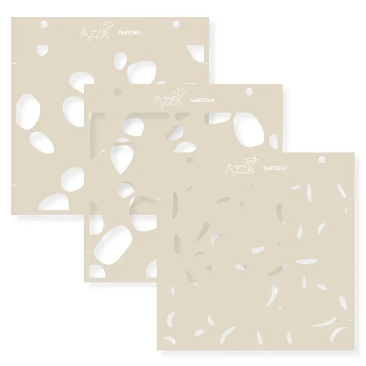 Trio de gabarits cascade 'Granite' (15x15)