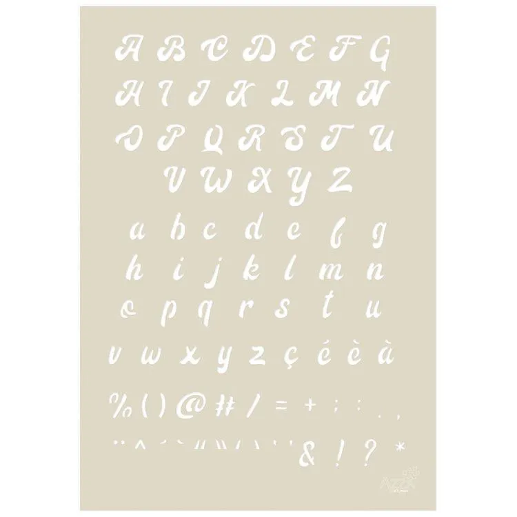 Gabarit Alphabet A4 'Simone' 