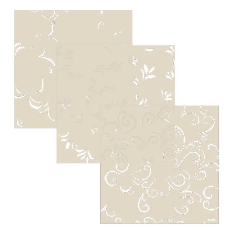Trio de gabarits cascade 'Volutes'(15x15cm - 3pcs)