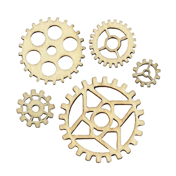 Figurines en bois  'Engrenages' ( 5pcs)