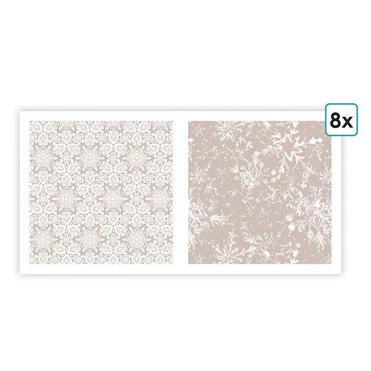 Papiers imprimés ''Motifs hivernaux' (8f)