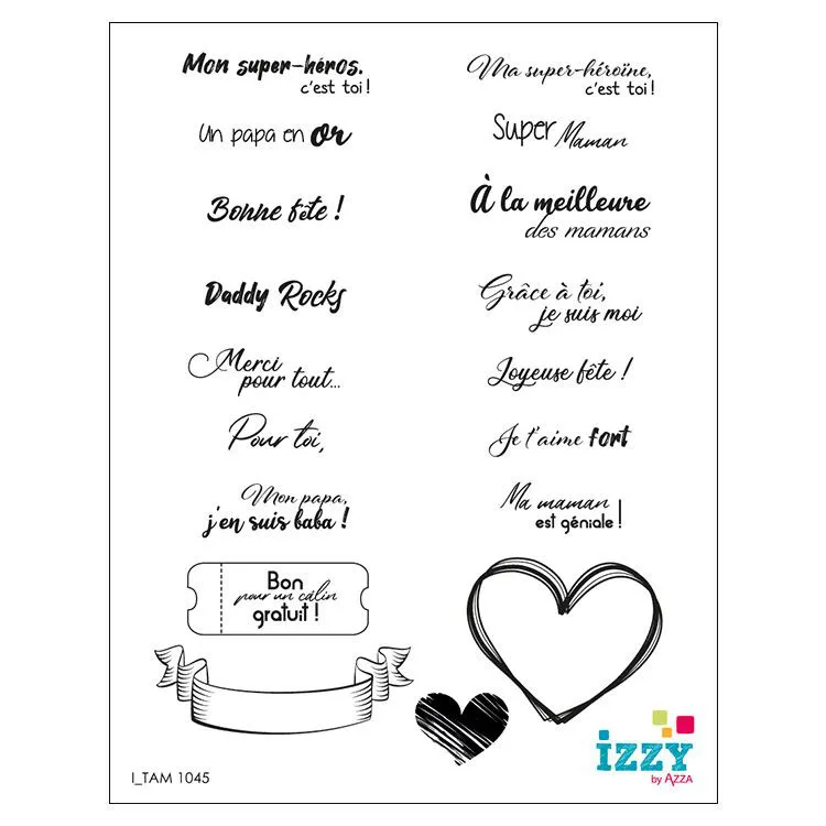 Tampons diamant 'Mini mots parents' 