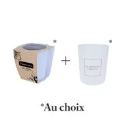 Lot Recharge végétale + verre à bougie 180gr.