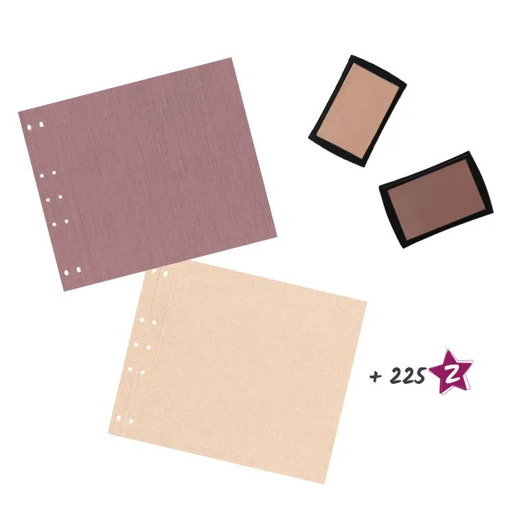 Panier pages & encreurs 'Rose indien & Muscade'