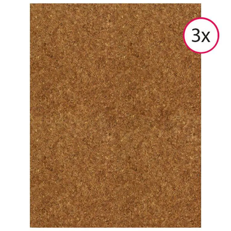 Feuille adhésive matière 'Liège' (3pcs)  