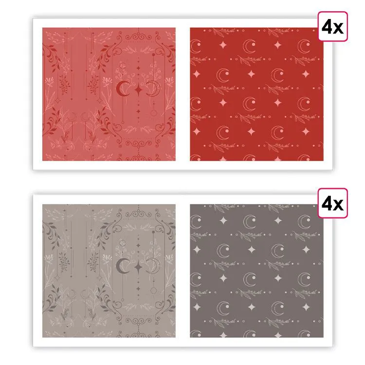 Papiers imprimés 'Céleste' (8f)