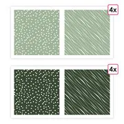 Papiers imprimés 'Essentiel 'Vert de gris' (8f)