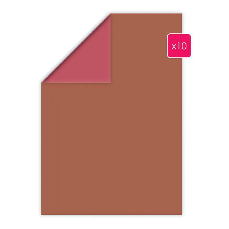 Papier A4 duo 10p 'Cuivre - Cerise' 