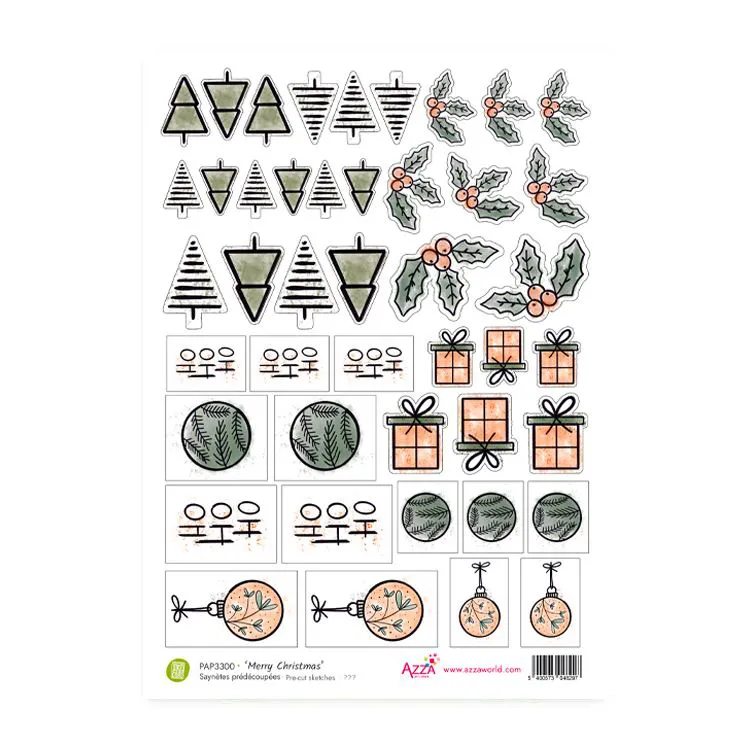 Saynètes prédécoupées 'Merry Christmas' (Diecut)