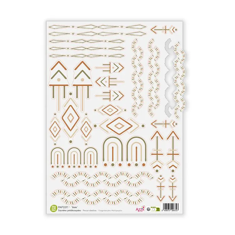 Saynète prédécoupées vellum 'Boho' (180gr)