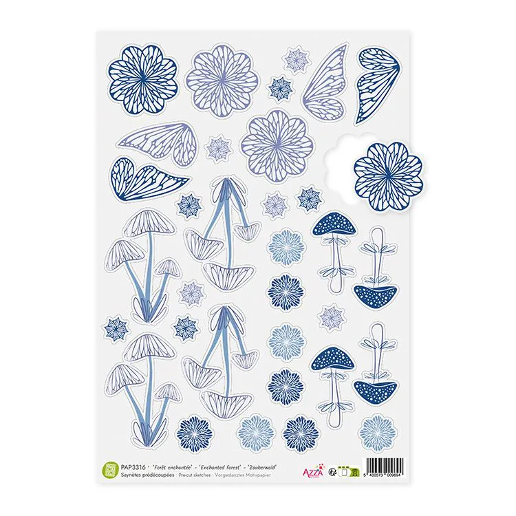 Sayn&egrave;te pr&eacute;d&eacute;coup&eacute;es vellum 'For&ecirc;t enchant&eacute;e'