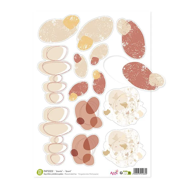 Sayn&egrave;tes pr&eacute;d&eacute;coup&eacute;es 'Granite' (diecut)