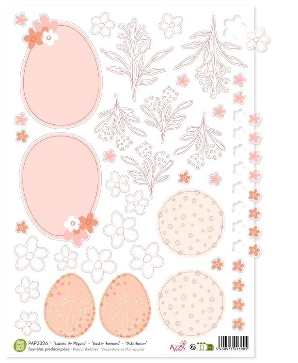 Sayn&egrave;tes pr&eacute;d&eacute;coup&eacute;es 'Lapins de P&acirc;ques' (diecut)