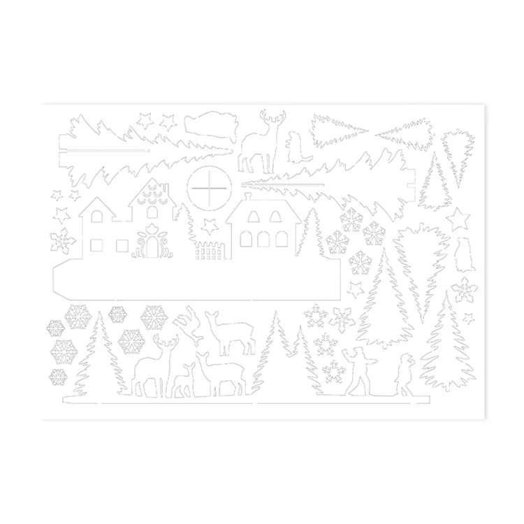 Figurines silhouette 'Village de Noël' (A4)