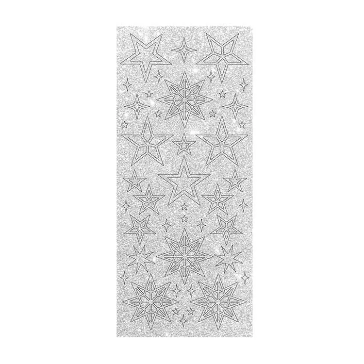 Sticker contour 'Etoiles -Pearl silver 