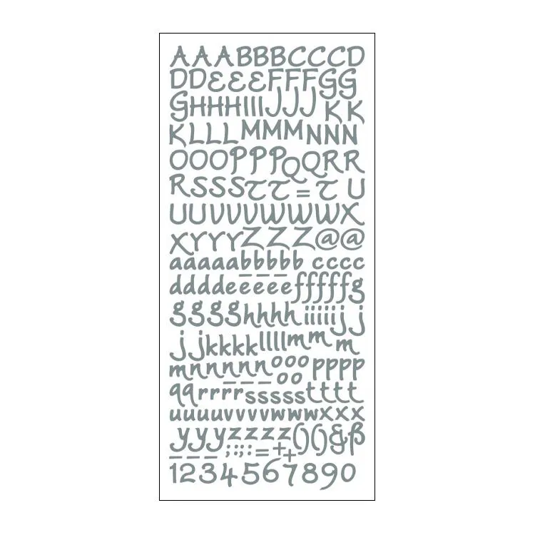 Sticker contour Alphabet (silver)