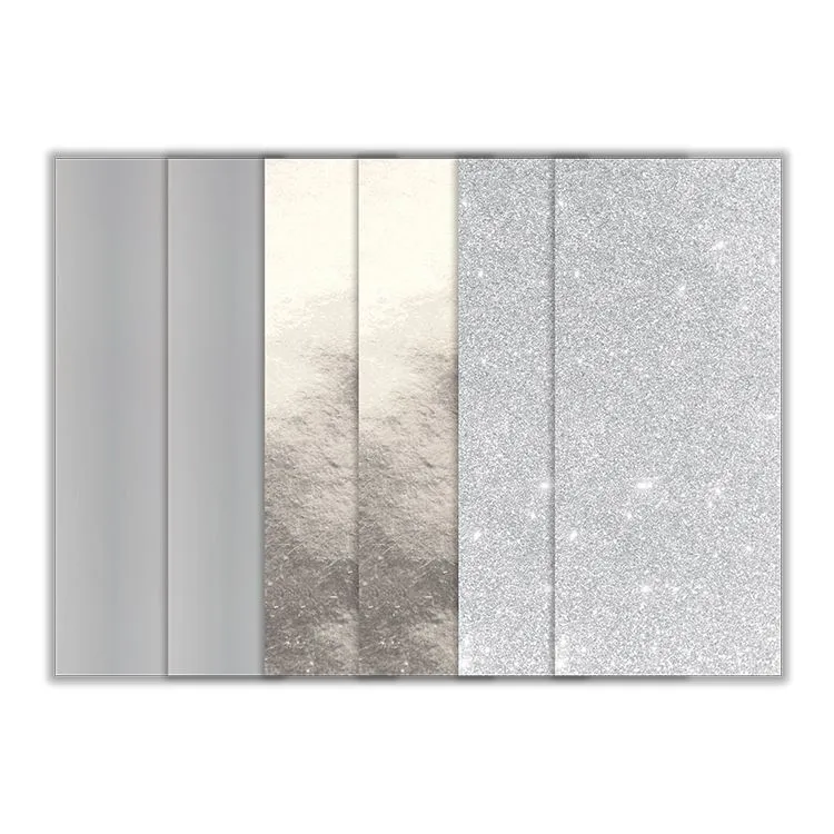 Set 'Argenté' - Feuilles autocollantes vinyle (2x3
