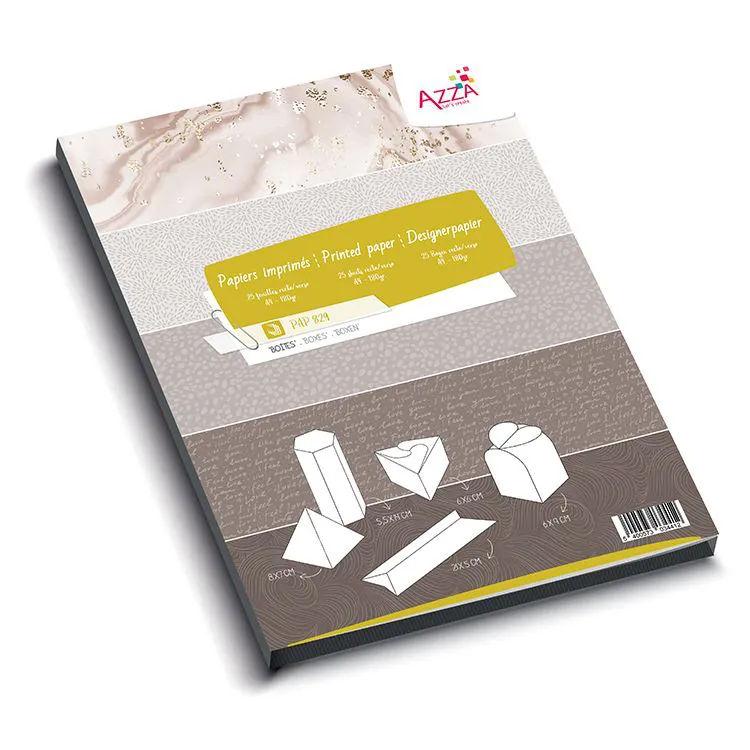Bloc de papiers imprimés A4 'Boîtes' (25pages)