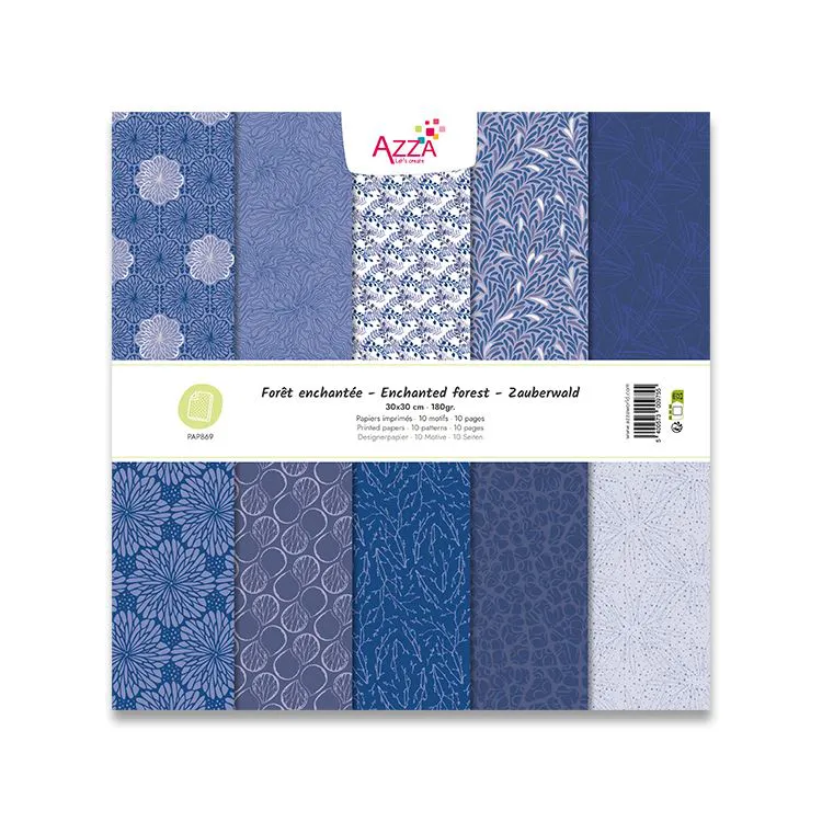 Bloc de papiers 'Forêt enchantée' (30x30) (10f)