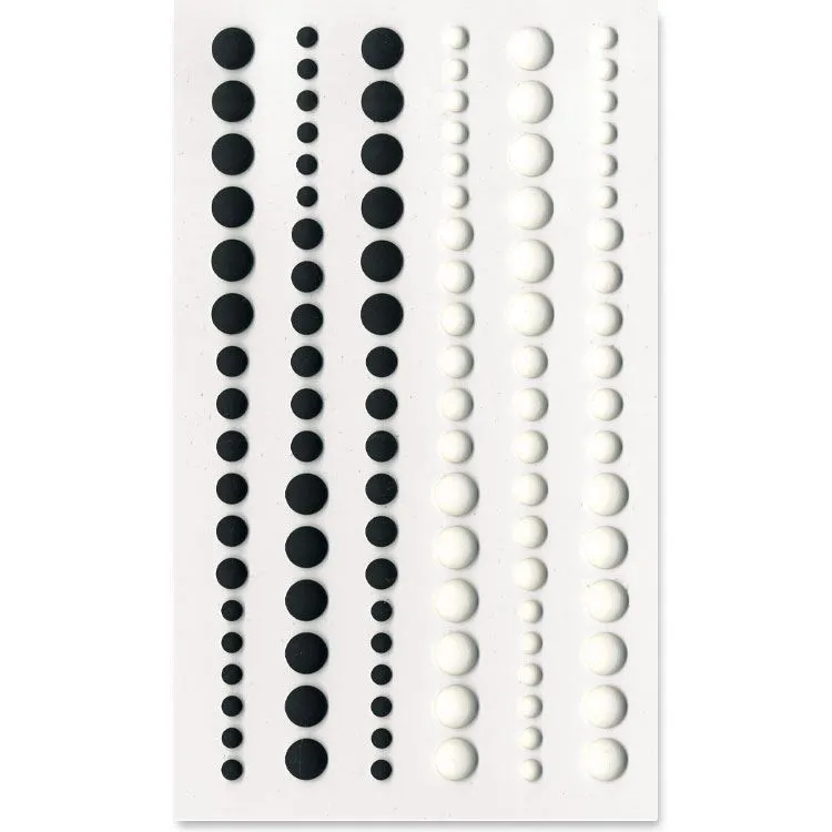 Perles de résines mat 'Noir & Blanc'