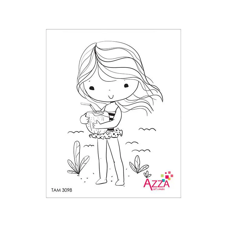 Tampons rubis 'Jeanne- A la plage' 