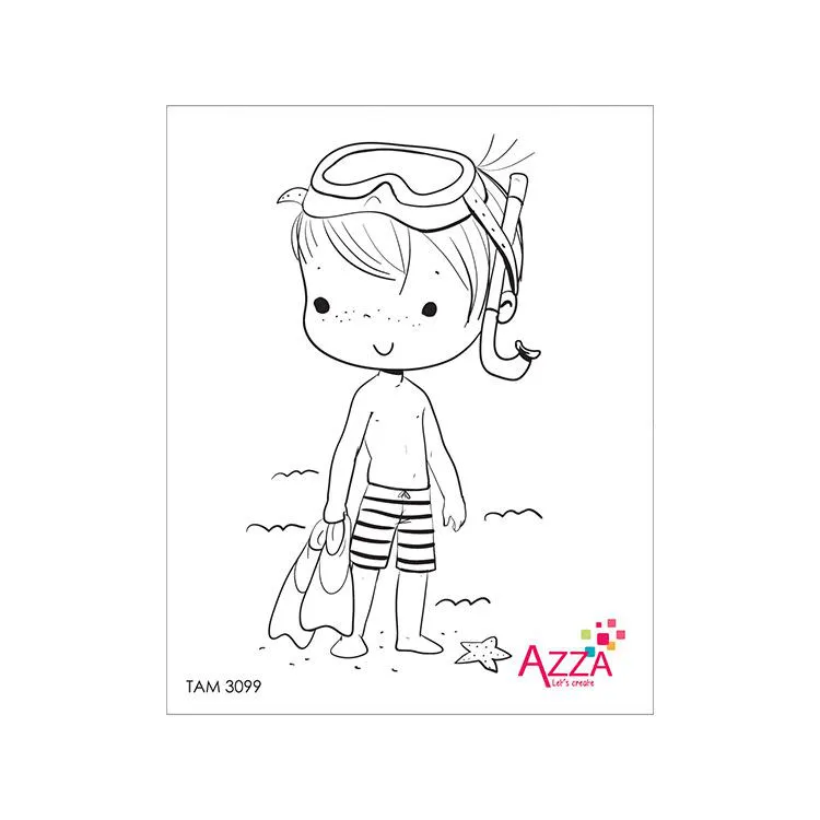 Tampons rubis 'Louis- A la plage' 