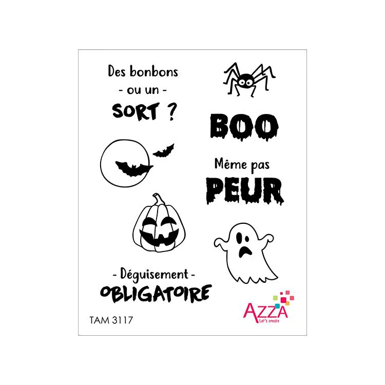 Tampons rubis 'Mots Halloween'
