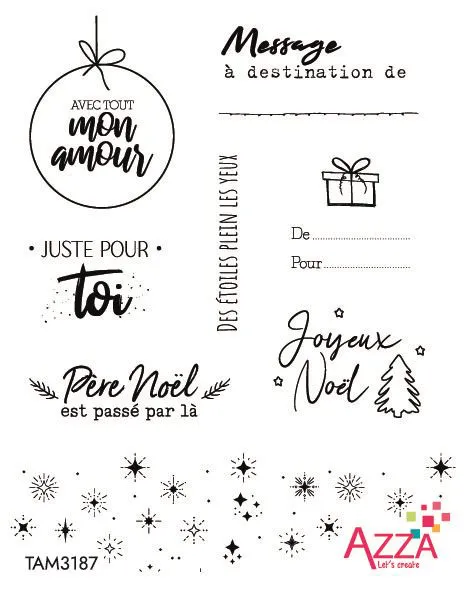 Tampons rubis mots 'Etiquettes cadeaux'