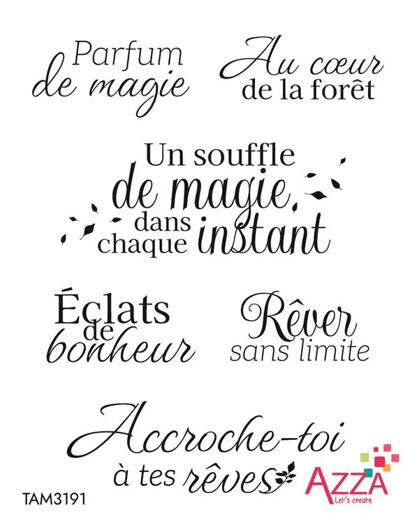 Tampons rubis 'Mots forêt enchantée'