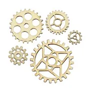 Figurines en bois  'Engrenages' ( 5pcs)