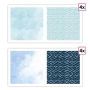 Papiers imprimés 'Sérénité aquatique' (8f)