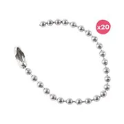 Chaînes à billes en métal 'Argent' (20pcs)