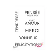 Tampons rubis mots 'Jolies fleurs'