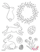 Tampons diamant 'Lapins de Pâques'
